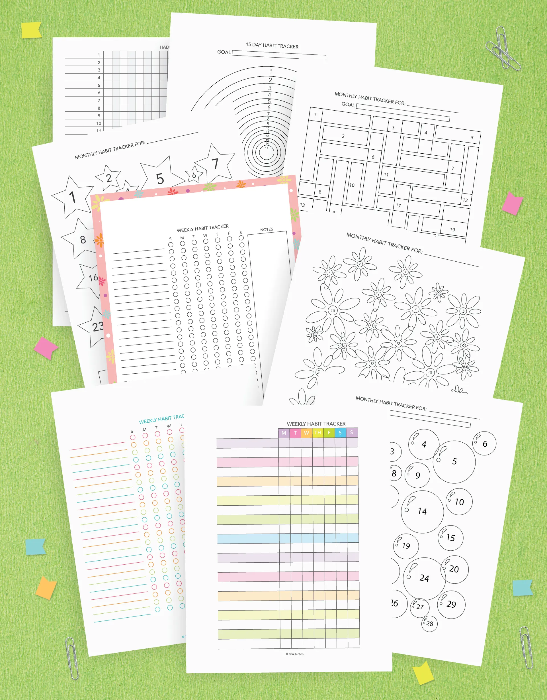 10 Page Habit Tracker Printable Kit