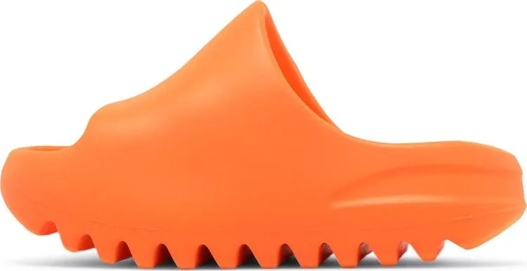 Adidas Yeezy Slides Kids 'Enflame Orange' Sandals, Orange