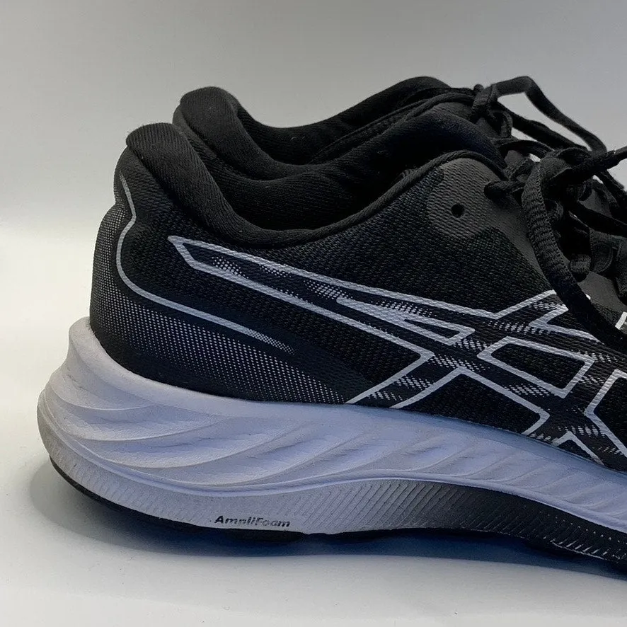 ASICS Women's Black/White Gel-Excite 9 Round-Toe Lace-Up Athletic Sneakers SZ 7