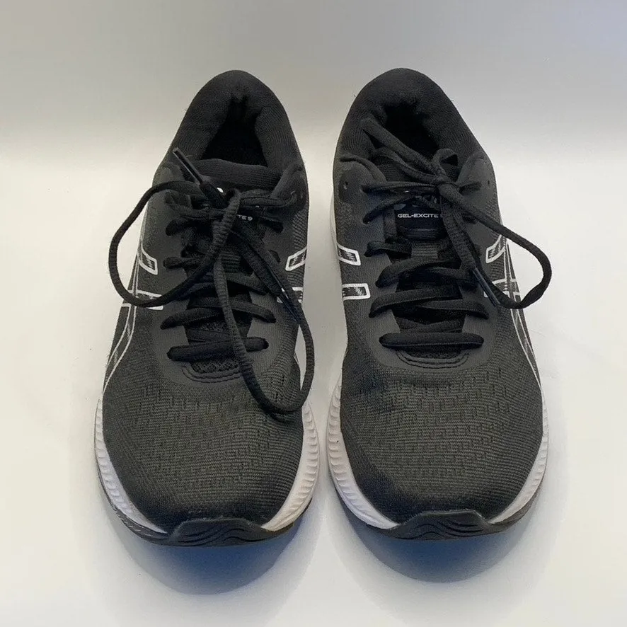 ASICS Women's Black/White Gel-Excite 9 Round-Toe Lace-Up Athletic Sneakers SZ 7