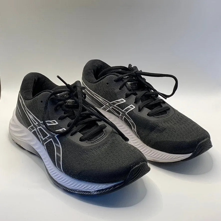 ASICS Women's Black/White Gel-Excite 9 Round-Toe Lace-Up Athletic Sneakers SZ 7