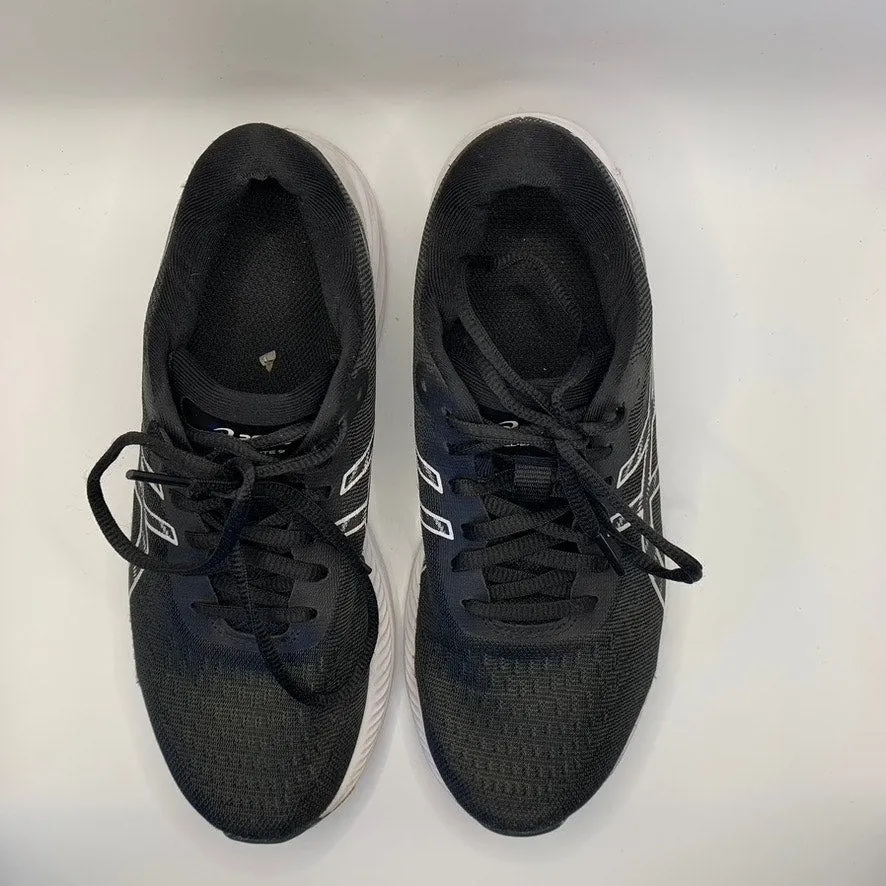 ASICS Women's Black/White Gel-Excite 9 Round-Toe Lace-Up Athletic Sneakers SZ 7