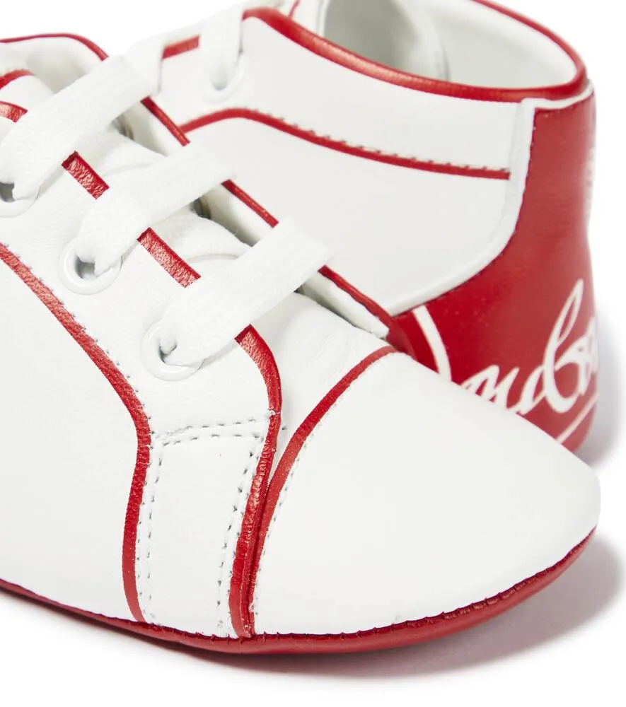 Baby Funnyto Christian Louboutin leather sneakers, white