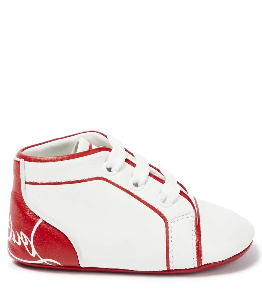 Baby Funnyto Christian Louboutin leather sneakers, white