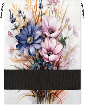 Beautiful Flower Theme Shoe Bag for Travel Foldable Sport Shoe Storage Packing Organizer Golf Gym Dance Pointe Shoe Bags With Zipper Unisex Shoe Pouch For Men & Women