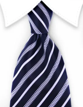Black and White Striped Tie