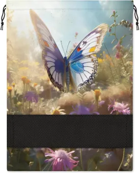 Butterflies Flowers Summer Shoe Bag for Travel Foldable Sport Shoe Storage Packing Organizer Golf Gym Dance Pointe Shoe Bags With Zipper Unisex Shoe Pouch For Men & Women