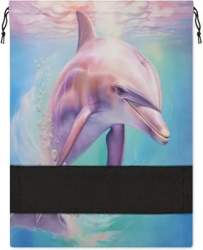 Dolphin Ocean Summer Shoe Bag for Travel Foldable Sport Shoe Storage Packing Organizer Golf Gym Dance Pointe Shoe Bags With Zipper Unisex Shoe Pouch For Men & Women