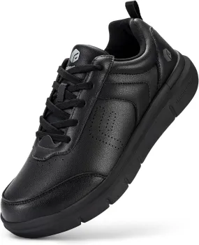 FitVille Extra Wide Men Walking Shoes Wide Dress Sneakers Comfortable Leather Shoes for Men Lightweight Plantar Fasciitis Bunions