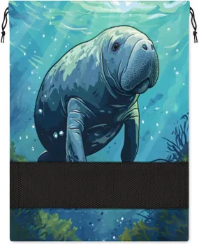 Hippo Animals Ocean Shoe Bag for Travel Foldable Sport Shoe Storage Packing Organizer Golf Gym Dance Pointe Shoe Bags With Zipper Unisex Shoe Pouch For Men & Women