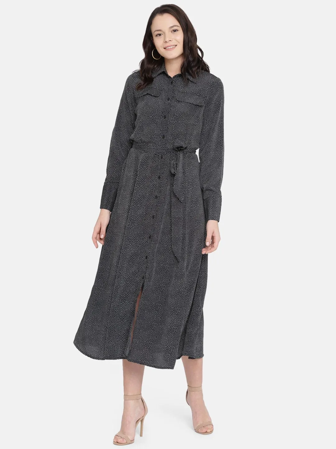 IS.U Black  Shirt Dress