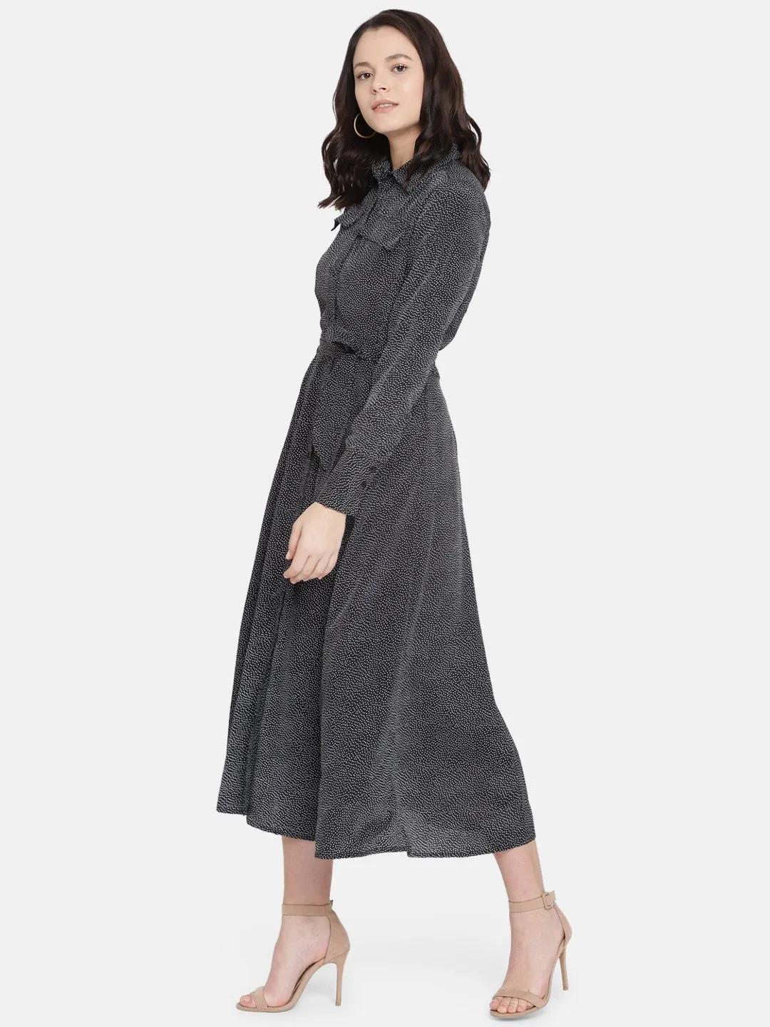 IS.U Black  Shirt Dress
