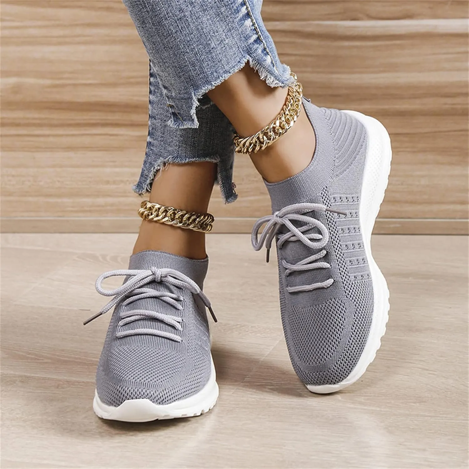 Lausiuoe Running Shoes For Women Arch Support Lightweight Tennis Shoes Non Slip Gym Workout Breathable Walking Sneakers