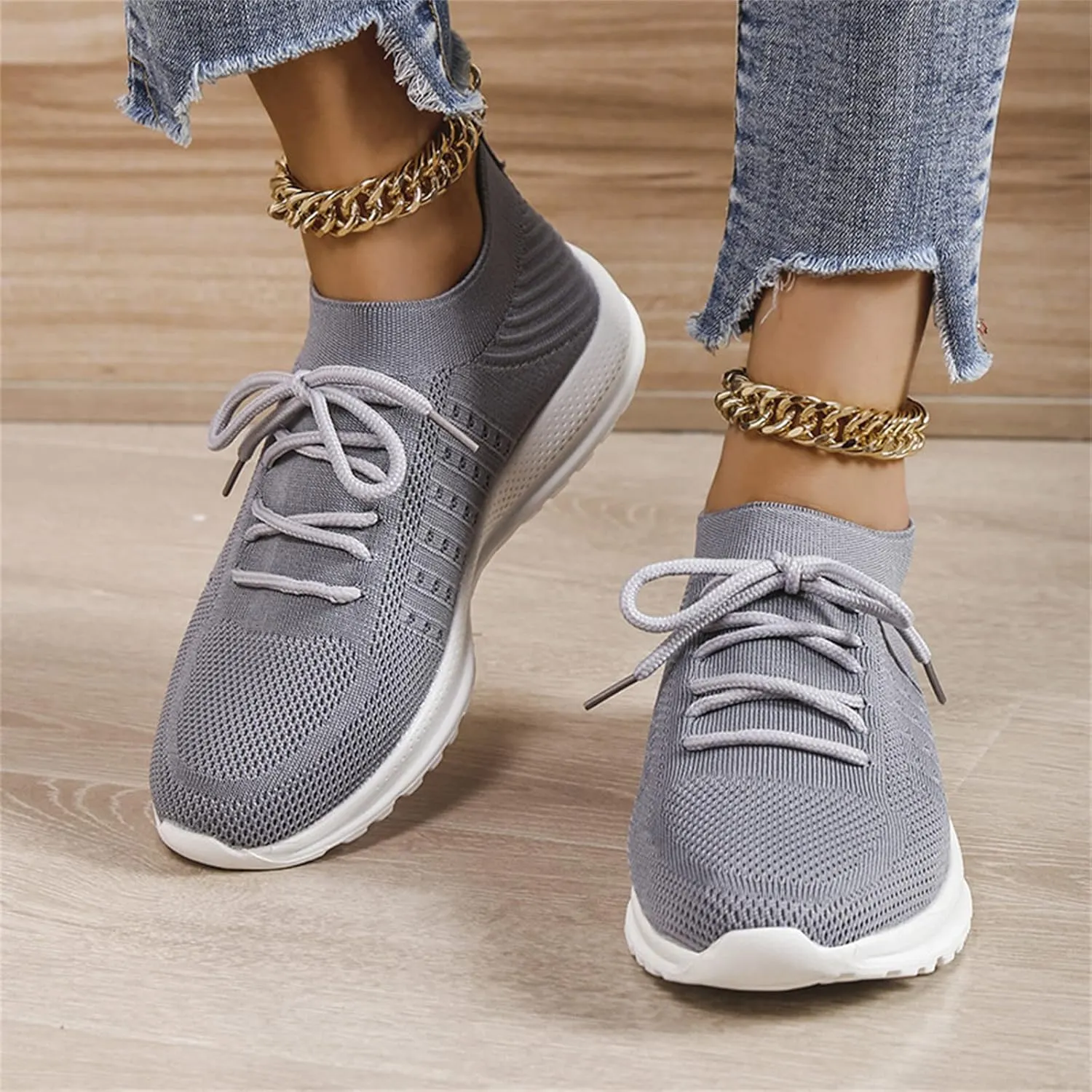 Lausiuoe Running Shoes For Women Arch Support Lightweight Tennis Shoes Non Slip Gym Workout Breathable Walking Sneakers