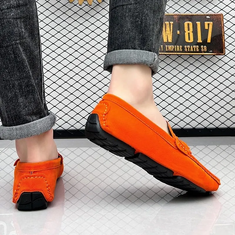 Mens Loafers Penny Loafers with Tassel Suede Vamp Flat Heel Comfortable Anti-Slip Outdoor Slip On