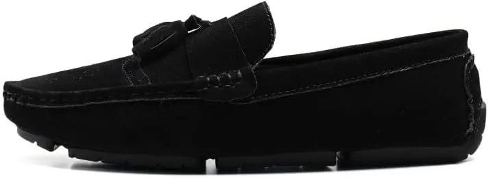 Mens Loafers Penny Loafers with Tassel Suede Vamp Flat Heel Comfortable Anti-Slip Outdoor Slip On