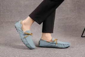 Men's Loafers Shoes Round Toe PU Leather Driving Style Loafer Comfortable Flat Heel Anti-Slip Party Outdoor Slip-on