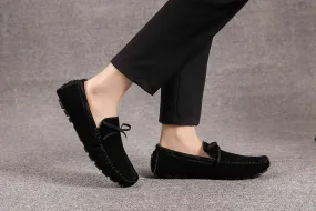 Men's Loafers Shoes Round Toe PU Leather Driving Style Loafer Comfortable Flat Heel Anti-Slip Party Outdoor Slip-on