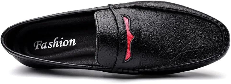 Men's Loafers Shoes Simple Driving Loafers Penny Loafers Leather Anti-Slip Lightweight Flat Heel Casual Slip-on