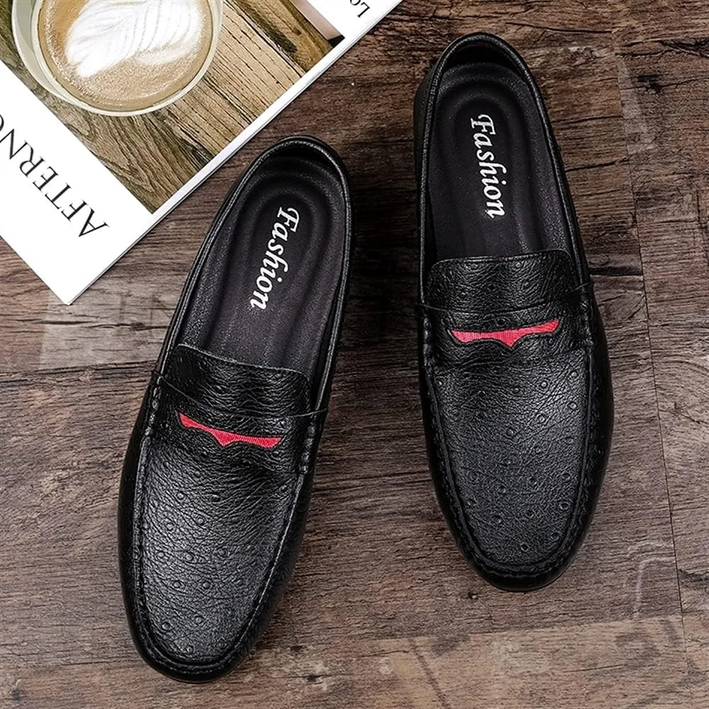 Men's Loafers Shoes Simple Driving Loafers Penny Loafers Leather Anti-Slip Lightweight Flat Heel Casual Slip-on