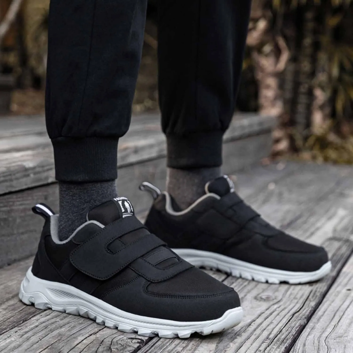 Mens Slip on Sneakers Lightweight Breathable Comfortable Casual Sneaker Non Slip Hook Loop Walking Sport Shoes Orthopedic Walking Shoes