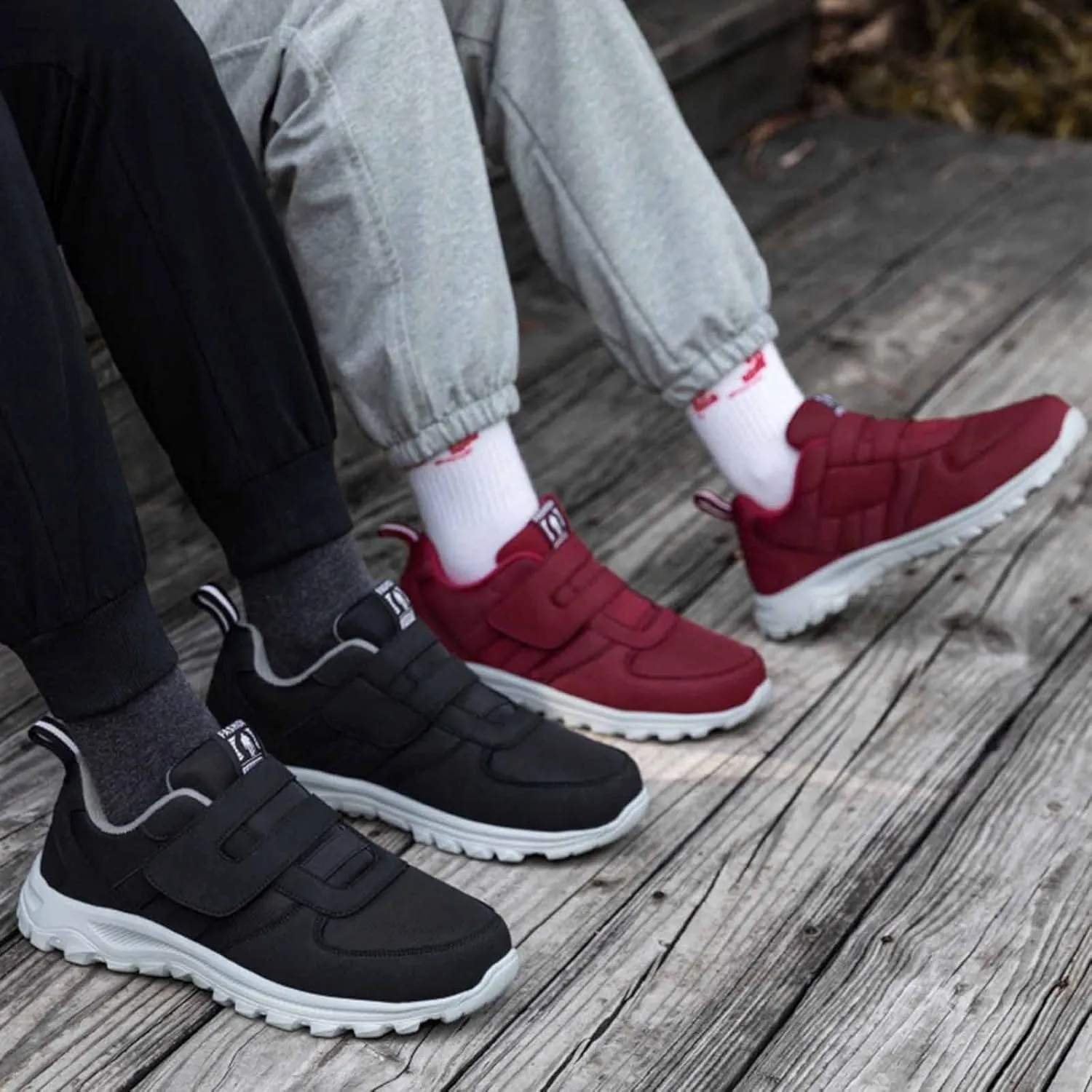 Mens Slip on Sneakers Lightweight Breathable Comfortable Casual Sneaker Non Slip Hook Loop Walking Sport Shoes Orthopedic Walking Shoes