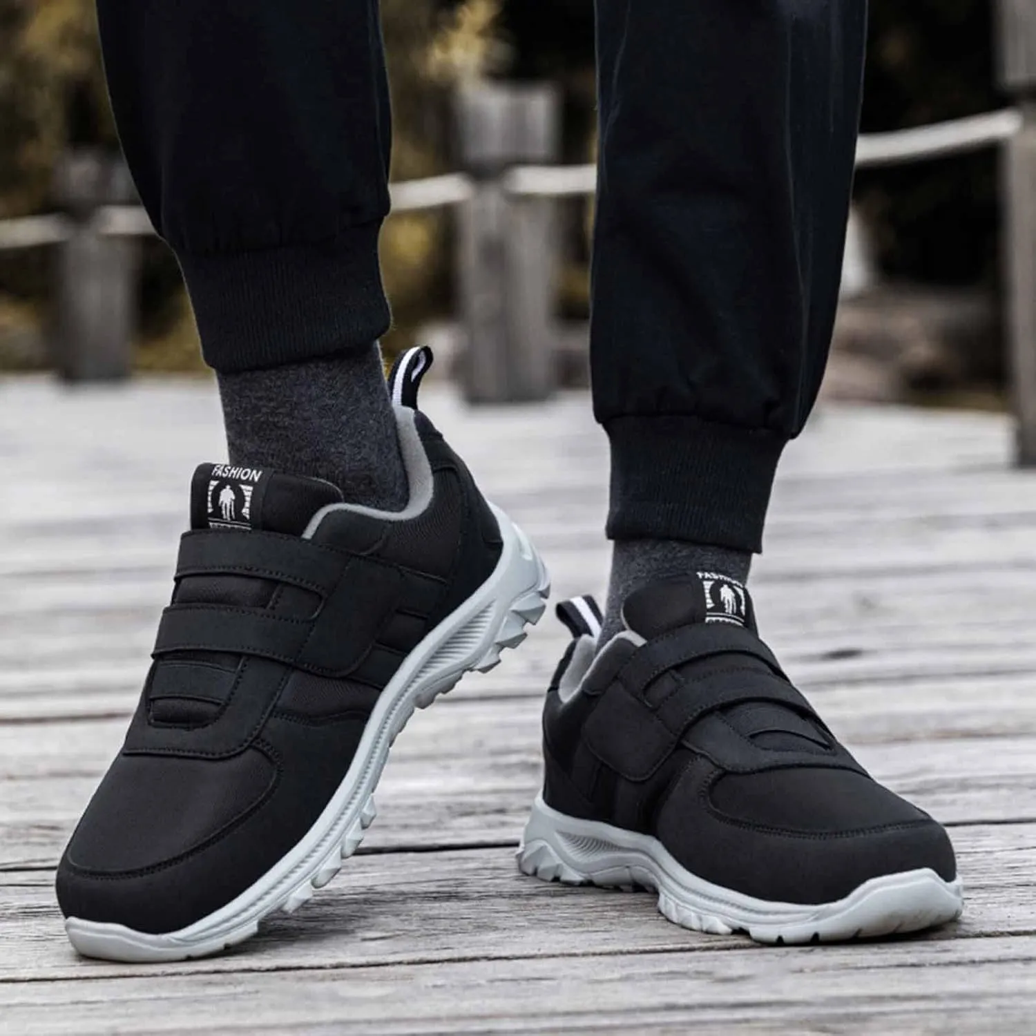 Mens Slip on Sneakers Lightweight Breathable Comfortable Casual Sneaker Non Slip Hook Loop Walking Sport Shoes Orthopedic Walking Shoes