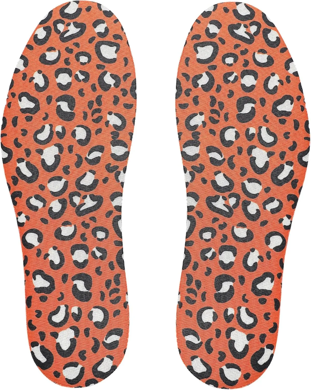 No Socks Insoles Ultra Thin Insoles Washable Barefoot Shoe Insert Women's No Show Socks Sockless Shoe Inserts Orange Shoe Insert Animal Print