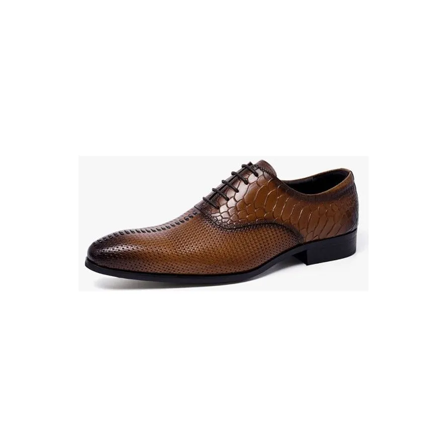 Opulent CrocLuxe Pointed Toe Dress Shoes