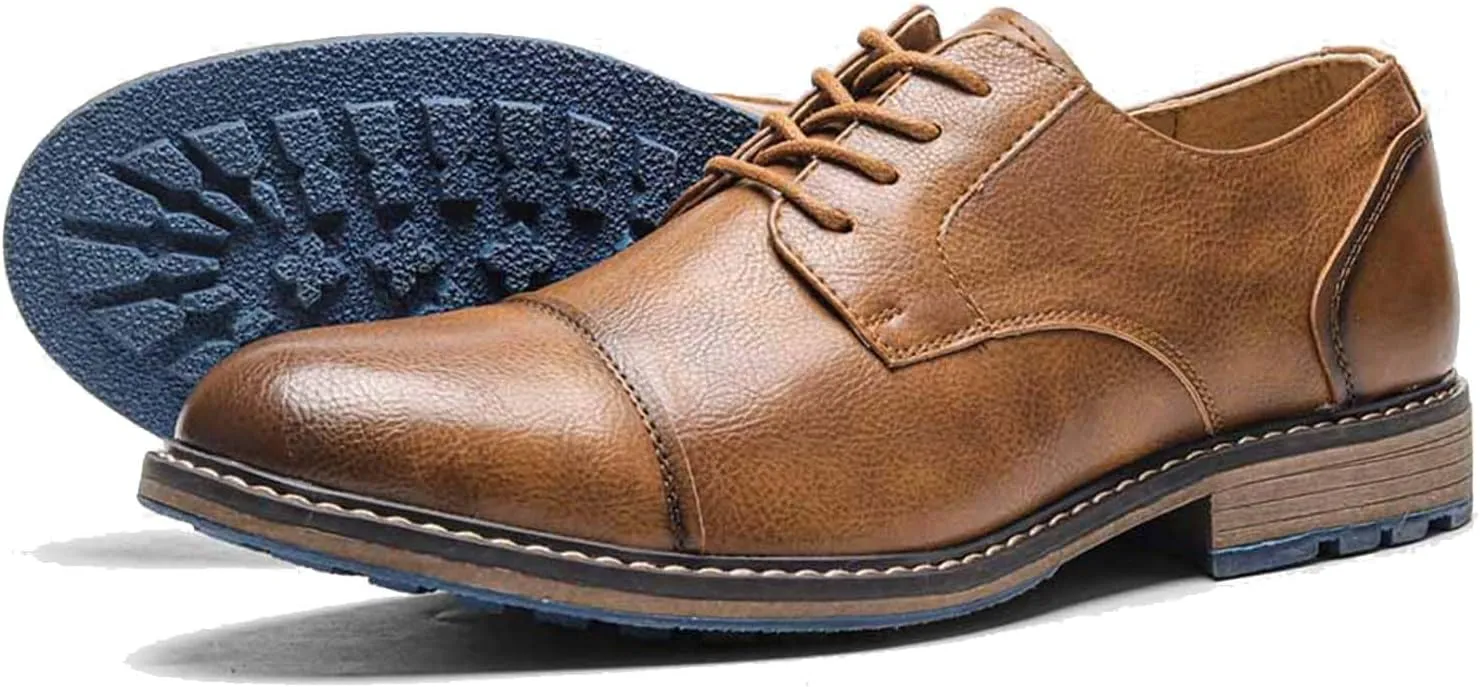 Tanner Shoes Men's Orthopedic Comfort Dress Shoes Casual Business Leather Oxford Derby Loafers Office Walking Work Flats