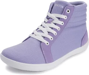WHITIN Women's Wide High-Top Canvas Barefoot Sneakers | Minimalist Street-Ready Fit | Comfort-Forward Ankle Support